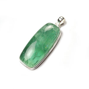 Rectangle en fluorite verte Pendentif en argent sterling 925 Pendentif à breloque Pyramide et Precious International - Product Image 4