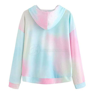 Sweat-shirts à capuche pour femmes en molleton 100% coton, doublés, tie-dye, service OEM, faible MOQ, grandes tailles, hiver, séchage rapide, coupe-vent - Product Image 2