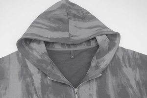 Nouvel arrivage de sweat à capuche épais de haute qualité en vrac surdimensionné coton éponge français Vintage lavage à l'acide blanc sweat à capuche zippé pour hommes - Product Image 5