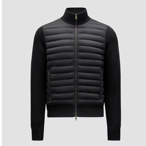 Manteau matelassé coupe ajustée pour hommes veste hybride légère manches en tricot décontracté en nylon à l'avant OEM personnalisé à l'usine pour l'hiver - Product Image 1