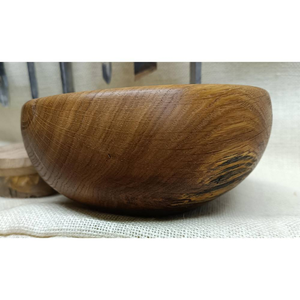 Tazón de Madera Maciza de Roble Profundo, Pulido a Mano, para Servir Ensaladas, Estilo Rústico Natural, Ligero, la Mejor Calidad a Bajo Precio - Product Image 6