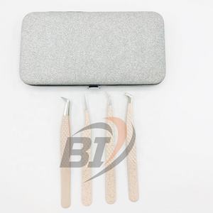 แหนบต่อขนตาปลอมทำจากสเตนเลสมีกากเพชรสีนู้ดที่จับแข็งแรงทนทานติดโลโก้ได้ตามต้องการ - Product Image 4