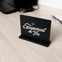 Panneau de table personnalisé en acrylique EZD, plaque de nom de bureau personnalisée avec logo pour salon de beauté, boutique, décoration de comptoir de réception