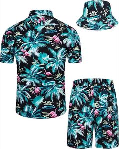 Men's Vintage Style 3PCS Floral <b>Hawaiian</b> Shirt <b>Shorts</b> Hat Outfit Set-for Tropical Beach Vacation or Casual Wear in Summer - Product Image 6
