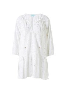 Brodé 3/4 manches Mini longueur décontracté femmes tissu robe courte pour les femmes - Product Image 3