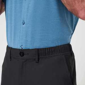 Shorts d'été décontractés pour hommes 100% coton Taille haute Multi-poches Plage Board Coupe ample Couleur unie à la mode - Product Image 5