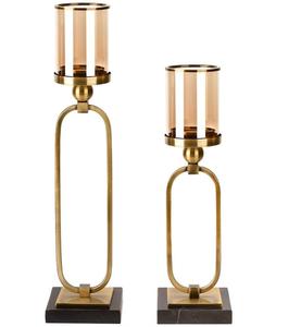 Bougeoir en cristal décor à la maison de haute qualité nouveau Design dessus de table doré de qualité supérieure ensemble de 3 supports - Product Image 2