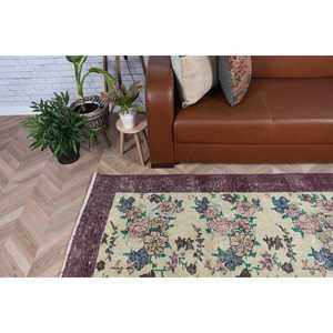 Tapis de 5,5 x 8,6 pieds, tapis turc vintage, tapis oriental violet - Product Image 3