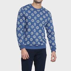 เสื้อสเวตเชิ้ตผ้าฝ้ายคุณภาพสูง 100% สำหรับฤดูหนาว คอกลม พิมพ์ลายดิจิทัล รับผลิตตามแบบ OEM เสื้อสเวตเชิ้ตผู้ชาย ดีไซน์ล่าสุดปี 2025 - Product Image 3