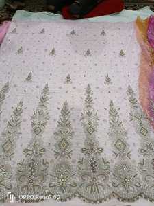 Meilleur Prix Luxe Fait Main 100% Polyester Vêtements Haute Qualité Perlé Tissu Zircon Tissé Maille Exportation Directe Inde Fournisseur - Product Image 5