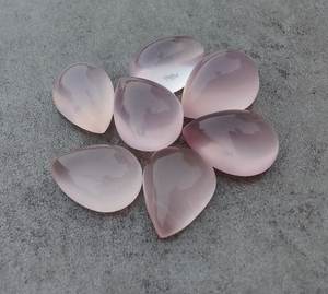 100% Natural blanco rosa cuarzo lágrima forma de pera cabujón 3A + CALIDAD parte posterior plana calibrado Rosa piedras preciosas sueltas para joyería - Product Image 6