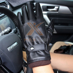 Gants de conduite en cuir imperméables avec logo personnalisé et sangle de poignet réglable - Unisexe, prix bas, vente chaude - Product Image 3