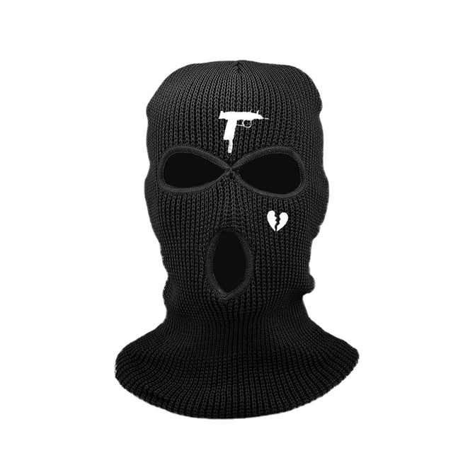 Custom New Winter Warm Wool Knitted Hat Ski Mask Custom Skimask 3 Hol Mak Balaclava