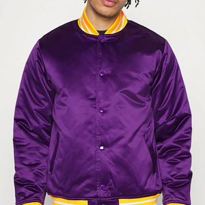 OEM Conception personnalisée Offre Spéciale blousons d'aviateur en satin de haute qualité pour veste en satin à épaules tombantes de couleur unie pour hommes - Product Image 2