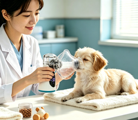 Inhalador Portátil para Mascotas, Nebulizador de Malla con Limpieza Automática para Perros y Gatos, Fuente de Alimentación Eléctrica, Capacidad de 10 ml, Asma