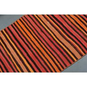 Nouveau tapis en viscose de laine noire Orange traditionnelle 2.3x10ft Design Patchwork turc pour entrée couloir Latex armure Jacquard - Product Image 5