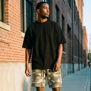 <b>Men</b> Eco-Friendly Cotton <b>Shorts</b> Custom <b>Camo</b> Print Streetwear Baggy Fit Distressed Gym Casual Half Pants Quick Dry Wholesale OWM - Product Image 5