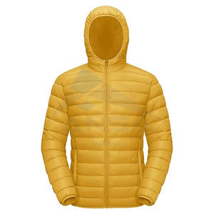 Chaqueta acolchada ligera empacable para hombre con capucha Chaqueta aislada acolchada Casual y ropa deportiva Marca personalizada Fábrica - Product Image 1