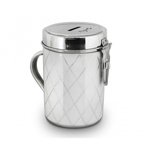 Boîte de donation de luxe en acier inoxydable et métal de qualité Conteneur de charité pour mosquée Nouveau design élégant Boîte d'économie de pièces de forme carrée