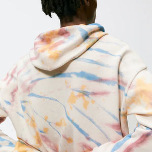 Sweat-shirt unisexe beige en coton French Terry, technique tie-dye, teinture unie, personnalisable OEM pour homme, collection automne - Product Image 2