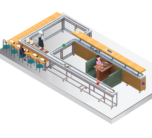 Convoyeur à sushi de très haute qualité Système de livraison automatisé Conception et taille personnalisées pour cadre en acier inoxydable de restaurant - Product Image 1