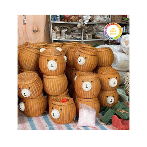 New Rattan Wicker Storage Animal Shape Container for Home Decor Christmas Hamper Decoration - Product Image 1