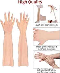 Sarung tangan tangan wanita silikon Crossdresser sarung tangan tangan penutup tangan bekas luka sarung tangan wanita prostesis kulit sangat tersimulasi - Product Image 4