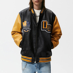 Chaqueta Universitaria de Lona con Parche Bordado Personalizado de Moda, Diseño Clásico de Béisbol Universitario con Logotipo Frontal para Unisex - Product Image 1