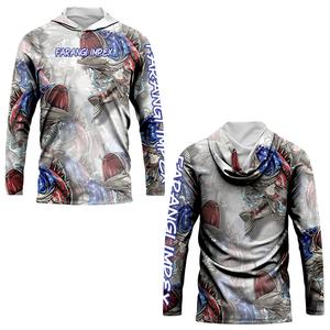 Chemise à capuche de pêche Performance pour homme UPF 50 + Protection solaire Chemises à manches longues avec trous pour les pouces avec cache-cou évacuation de l'humidité - Product Image 5