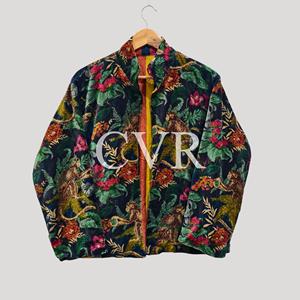 Manteau à col mandarin brodé à la main avec motifs floraux, manches longues, grande taille, vêtements d'extérieur pour femmes, style bohème décontracté, automne - Product Image 1