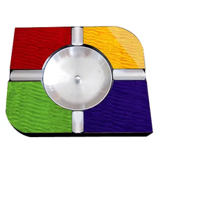 Cenicero cuadrado clásico de diseño elegante con base de madera Contenedor de mesa de tendencia para Ceniza de cigarrillo Cenicero Premium - Product Image 3