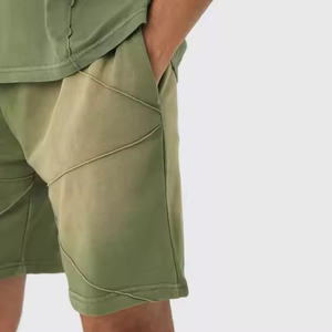 Conjunto Deportivo de Manga Corta de Algodón para Hombre, Conjunto de Pantalones Cortos de Tela Gruesa de Algodón, Camiseta Personalizada de Algodón y Pantalones Cortos - Product Image 3