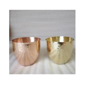 Custom Design Wide Gold and Rose Gold Hammered Brass <b>Deep</b> Serving <b>Bowl</b> From Manufacturer Indian Factory - Product Image 1