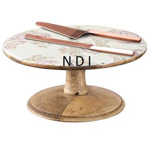 Support à gâteau en bois de qualité supérieure, forme ronde, finition imprimée, durable, très populaire - Product Image 1