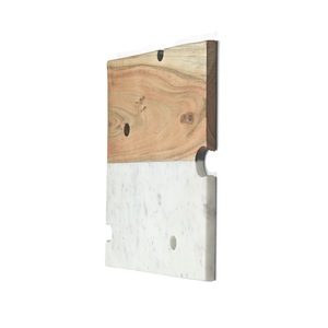 Tabla de Cortar de Mármol Blanco y Madera de Diseño Lujoso y Atractivo para Decoración de Cocina, Tabla de Cortar de Mármol y Madera para Rebanar al por Mayor - Product Image 5