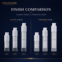 Flacon pompe airless rotatif rond 15ml 30ml 50ml en AS PP à double paroi pour emballage cosmétique de lotion et sérum