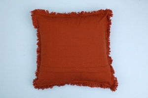 Premium Open-Fringed Square Cotton Cushion Cover Customizable Pure Red <b>Orange</b> for Home Hotel Garden <b>Pillow</b> Cushion <b>Cases</b> - Product Image 3