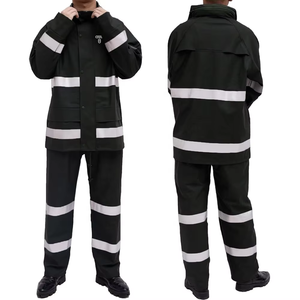 ชุดกันฝนสำหรับผู้ชายสะท้อนแสงสีดำเทาโพลีเอสเตอร์ไนลอนสีดำผสมขนาด XXL กันน้ำมีฮู้ดกันน้ำโลโก้ด้านหน้าสำหรับฤดูหนาว - Product Image 2