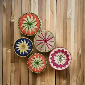 Mejor precio hecho a mano-cestas de pared decorativas multicolores ecológicas Natural Moonj Grass decoración de pared - Product Image 6