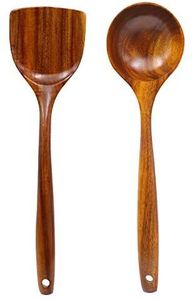 MEAN STICK WOODEN LONG -HANDLE Espátula Juego de cocina Utensilio Cocina doméstica Diseño a mano Pollo - Product Image 5