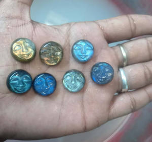 หินแกะสลักรูปดอกกุหลาบสีดำนิลอัญมณีทรงหลวมเรียบสำหรับสร้อยคอเครื่องประดับสำหรับวันคริสต์มาส - Product Image 3