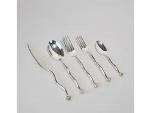 Juego de cubiertos de calidad superior de 5 mango negro con espejo de acero inoxidable cuchara tenedor cuchillo juego de cubiertos para vajilla de comedor de Hotel - Product Image 4