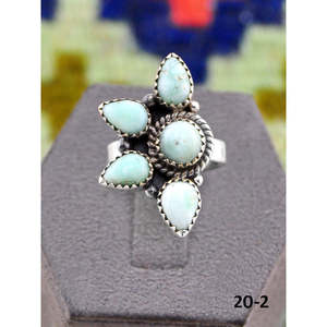 Bague ajustable en argent sterling style sud-ouest avec turquoise Paloma, plaqué or rose, sertissage clos, design tendance taille unique, cadeau - Product Image 2