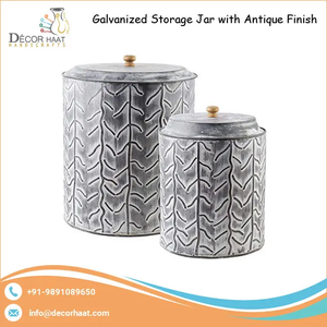 ภาชนะเก็บอาหารสำหรับตกแต่งเครื่องครัวดีไซน์โลหะชุบสังกะสีสำหรับเก็บและเก็บรักษาอาหาร - Product Image 2