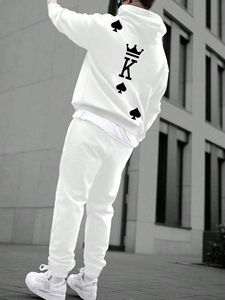 Conjunto Deportivo Personalizado 100% Algodón, Dos Piezas, Estilo Holgado para Hombre, Sudadera con Estampado en Serigrafía - Product Image 2