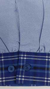 ชุดเสื้อเครื่องแบบสำหรับเด็กผู้หญิงผ้าฝ้ายผสมแขนยาวแบบทางการและกางเกงผ้าตาหมากรุก - Product Image 5