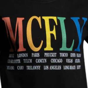 Camiseta con gráfico Rainbow Tour para hombres y mujeres, camiseta informal de algodón negro con estampado de texto de colores llamativos, ropa de calle - Product Image 3