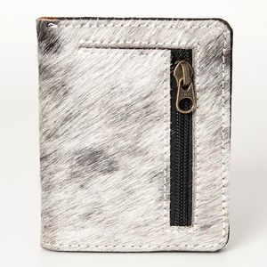 Vintage Cowhide Leather Hair on Small Credit <b>Card</b> Wallet Accessories With Zipper Pocket Wholesale Handmade Hair on <b>Card</b> <b>Holder</b> - Product Image 4