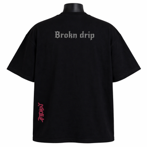 Camiseta Gráfica Negra Oversize Personalizada para Hombre, de Algodón Premium, Ajuste Holgado, Moda Urbana, Venta al por Mayor, Camiseta Estampada para Hombre - Product Image 2