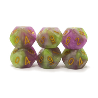 Dés polyédriques écologiques en acrylique Deskjoy, 10 faces, 16 mm, points numérotés gravés, lot de 7 pièces, accessoires de jeu de société pour DND